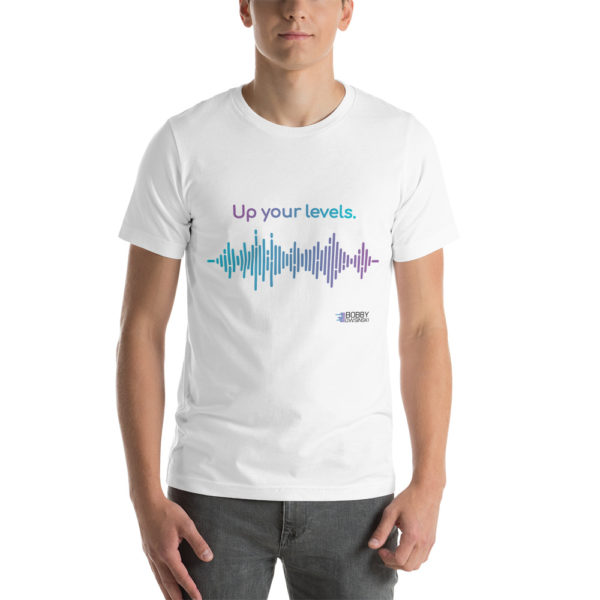 Up Your Levels white T-shirt